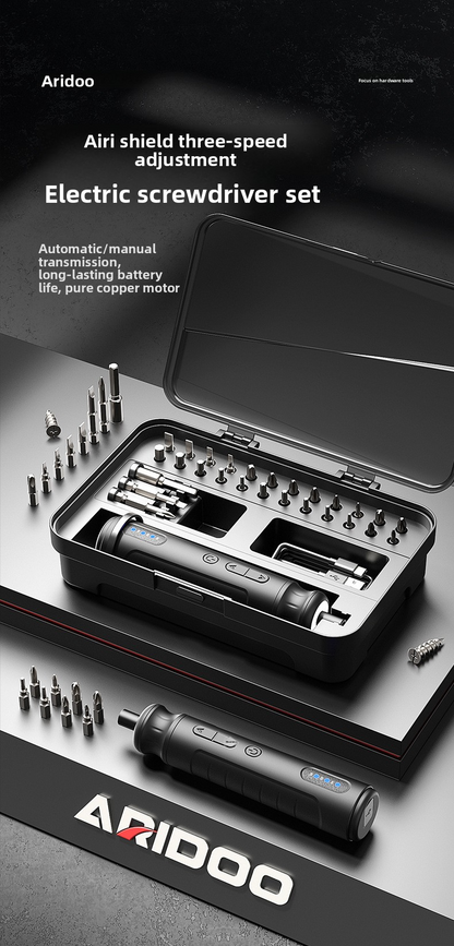 4.2V wireless electric screwdriver, 10Nm adjustable torque, accessory set, USB charging, 3 steps