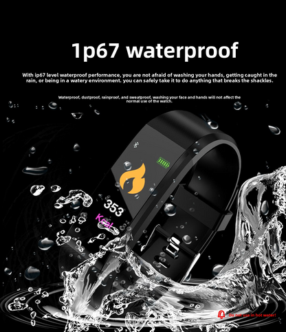 Smart waterproof watch show heart rate & blood pressure