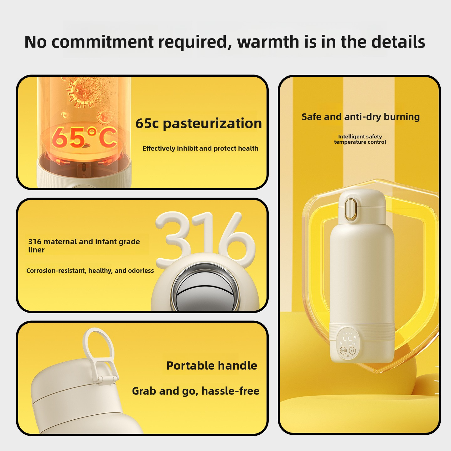 Wireless Thermal Cup for Wuke Milk, Quick Heating 18W, 6 Temperature Steps, Stainless Steel, 0.84kg, Portable for Travelers In other words, it's the same.