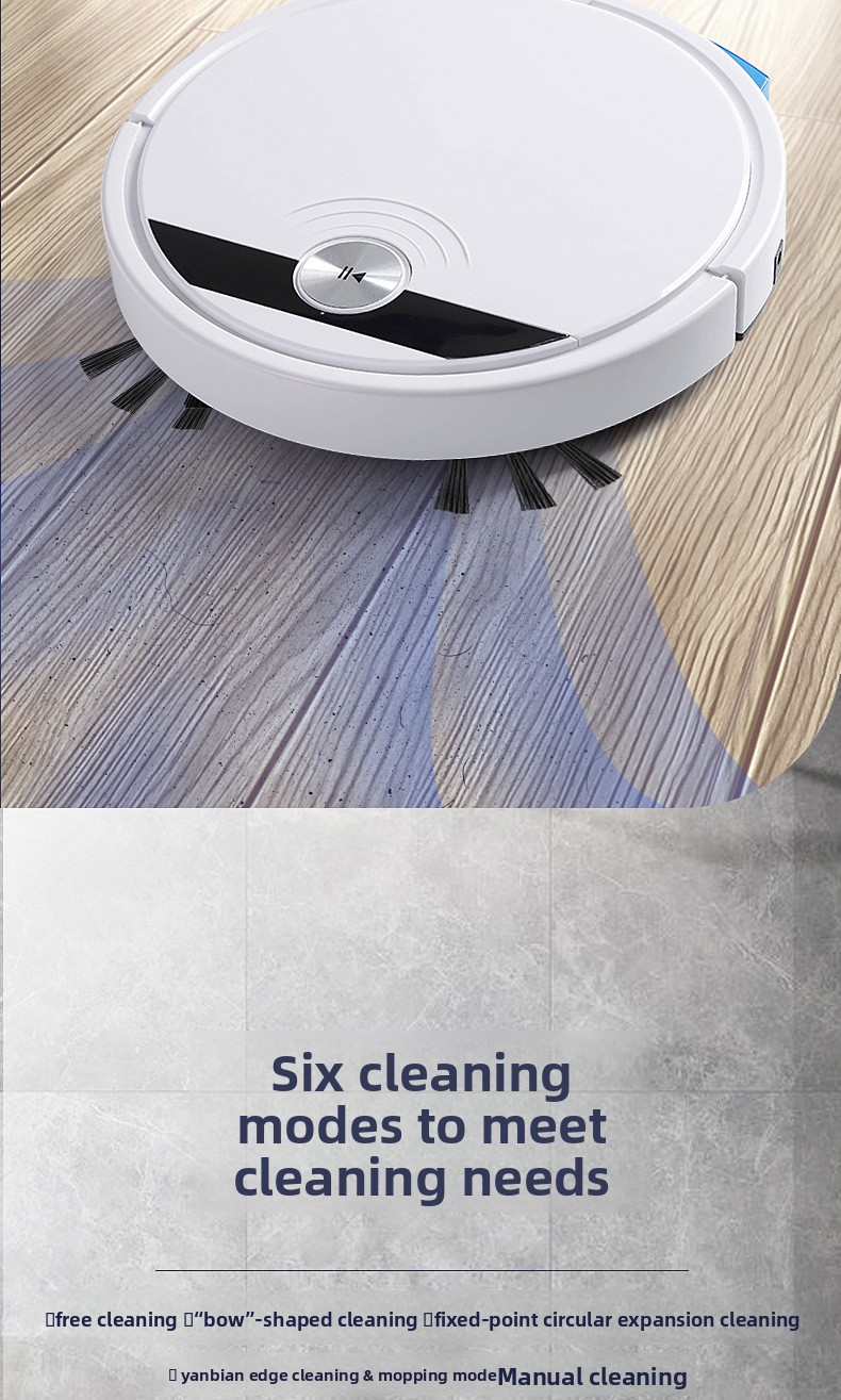 Cleaning robot, vacuum cleaner and mop with APP, 1800Pa, thin 4.5cm, 90 minutes autonomy, black/white