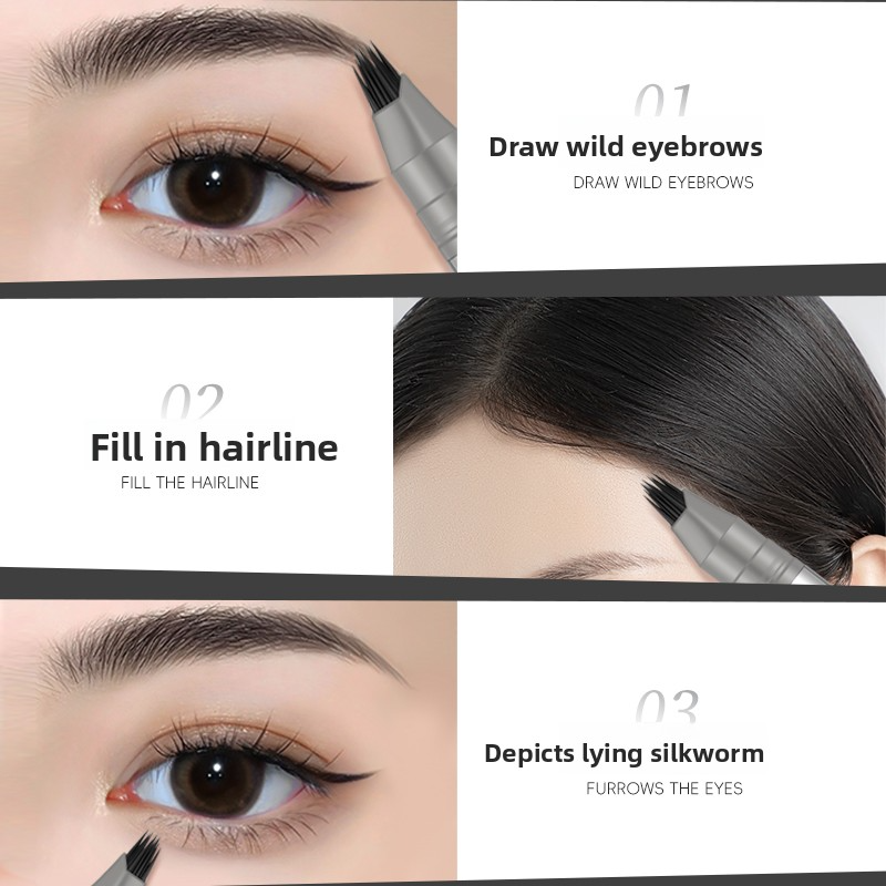 Eyebrow pencil with long-lasting waterproof distinct roots
