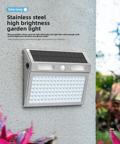 Solar Wall Lamp, 112LED 4-in-1 Motion Sensor, IP65 Waterproof, Outdoor Garden Gate Light, Auto On/Off, Super Bright
