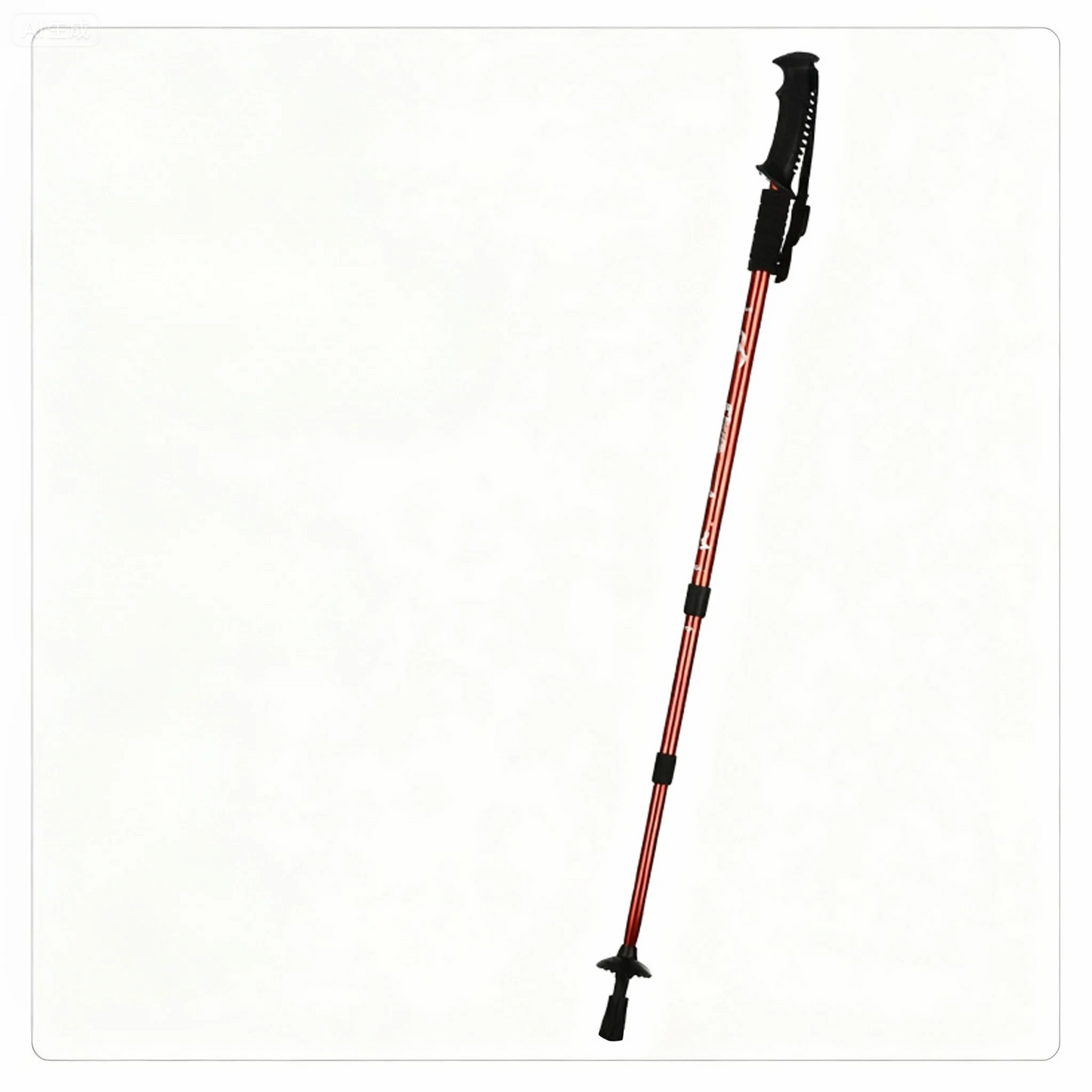 Aluminum alloy walking sticks, telescopic 3 sections, 320g, adjustable 135cm, T or straight handle, red – maximum stability!