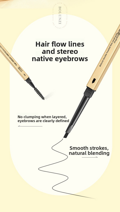 Triangle Eyebrow Pencil, Ultra-Fine Machete Shape for Natural 3D Strokes, Waterproof & Sweat-Proof vs Smudged Brows, Double-Ended Design with Spoolie, 3D Sketch Effect, 5 Colors, Long-Lasting All Day