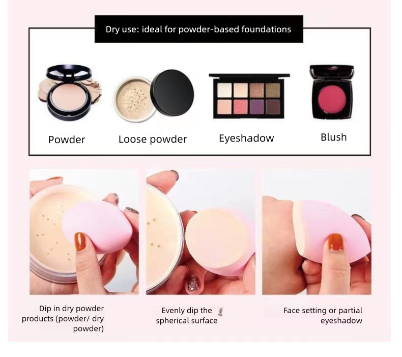Super Soft Makeup Sponge Set, Latex-Free Beauty Blender for Flawless Foundation, Wet&Dry Dual Use, No Absorption No Crumbs, Bouncy Blend vs Brush Streaks, 4pcs Travel Box, Pink