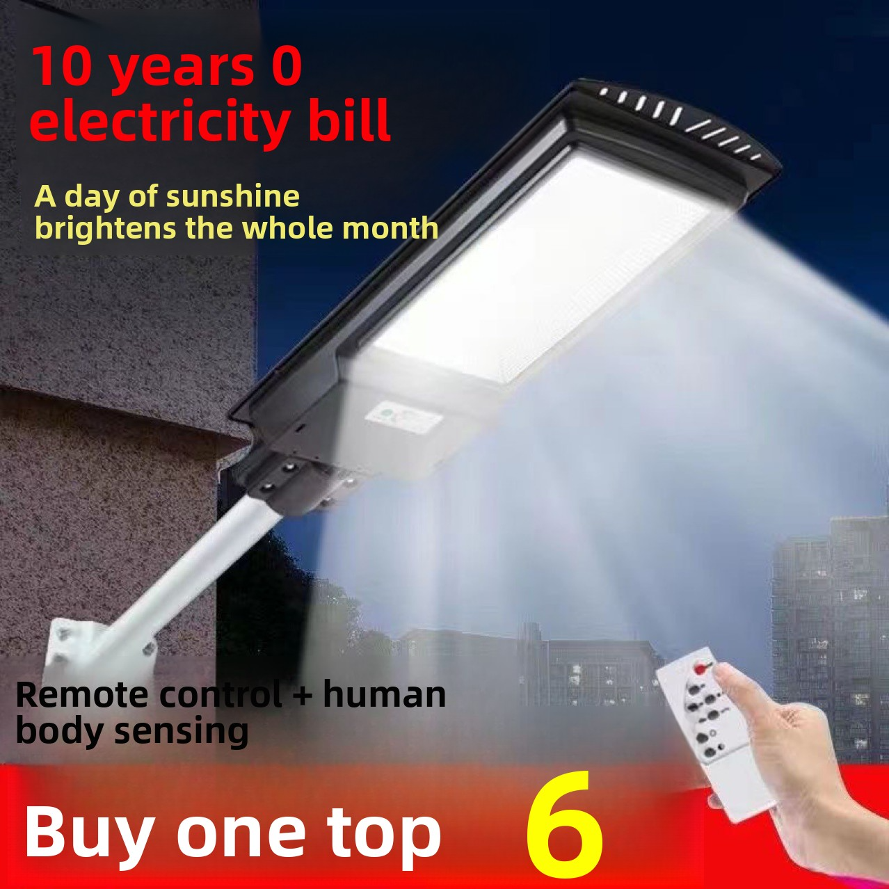 Outdoor LED Solar Lamp with Motion Sensor, 20W-40000W, IP67, for Courtyard and Garden