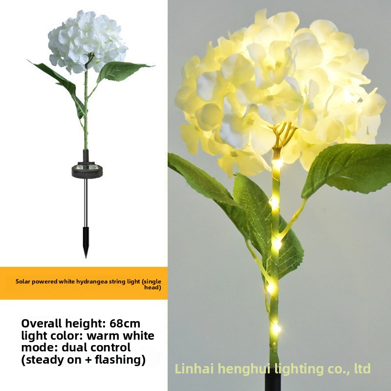 Solar Hydrangea Lantern, IP65 Waterproof, Auto On/Off at Dusk, 6-12H Lighting, 1-3㎡ Coverage, Stainless Steel, Outdoor Garden Decoration