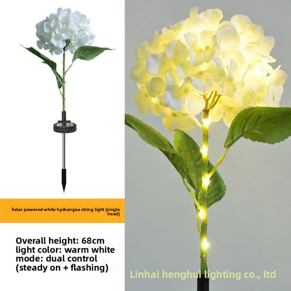 Solar Hydrangea Lantern, IP65 Waterproof, Auto On/Off at Dusk, 6-12H Lighting, 1-3㎡ Coverage, Stainless Steel, Outdoor Garden Decoration