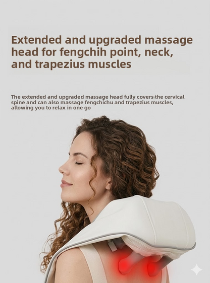 Neck and Shoulder Massage Pellet, with Friction and Heating, 6 Heads, 3 Speeds, Battery, YC-369C