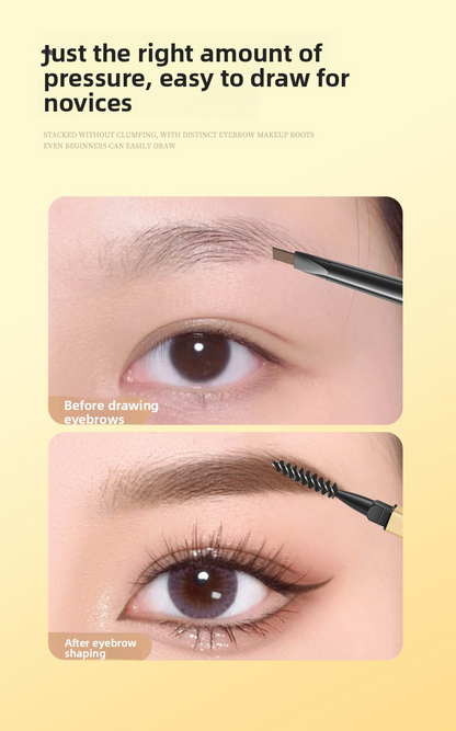 Triangle Eyebrow Pencil, Ultra-Fine Machete Shape for Natural 3D Strokes, Waterproof & Sweat-Proof vs Smudged Brows, Double-Ended Design with Spoolie, 3D Sketch Effect, 5 Colors, Long-Lasting All Day