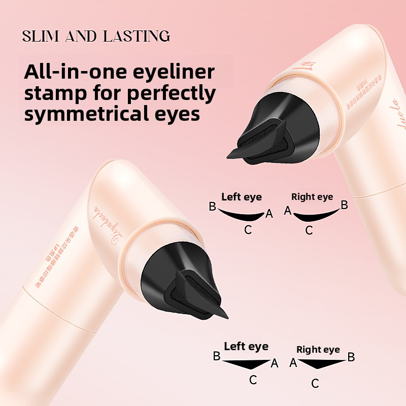 Double heads eye liner with stamp to precisely outline waterproof