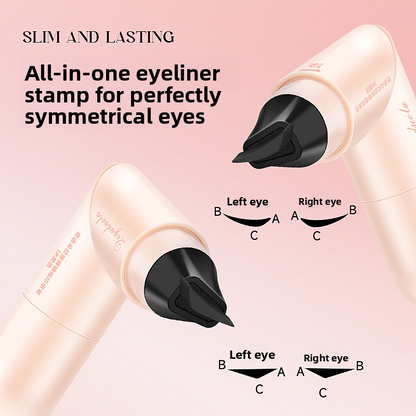 Double heads eye liner with stamp to precisely outline waterproof
