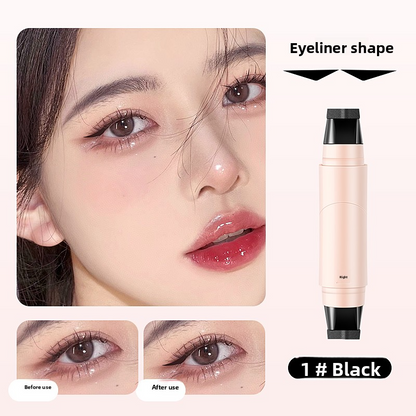 Double heads eye liner with stamp to precisely outline waterproof