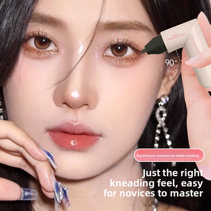 Double heads eye liner with stamp to precisely outline waterproof