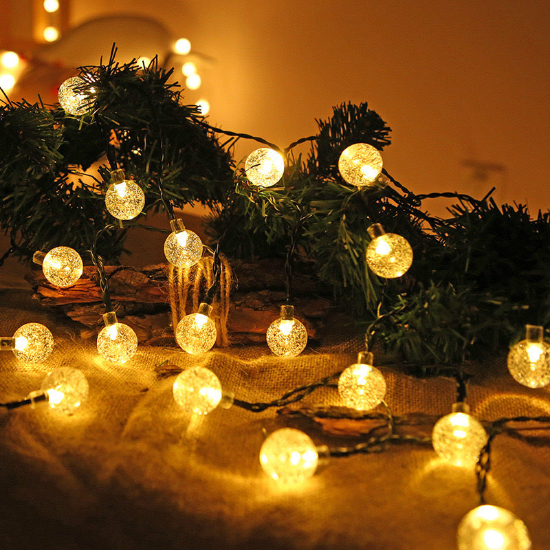 Solar Bubble String Lights Outdoor Waterproof, 8 Modes 12M/100LEDs Solar Powered Crystal Globe Fairy Lights for Garden Patio Yard Wedding Christmas Decor – Auto On/Off, IP65 Rated, Party & Holiday Lighting