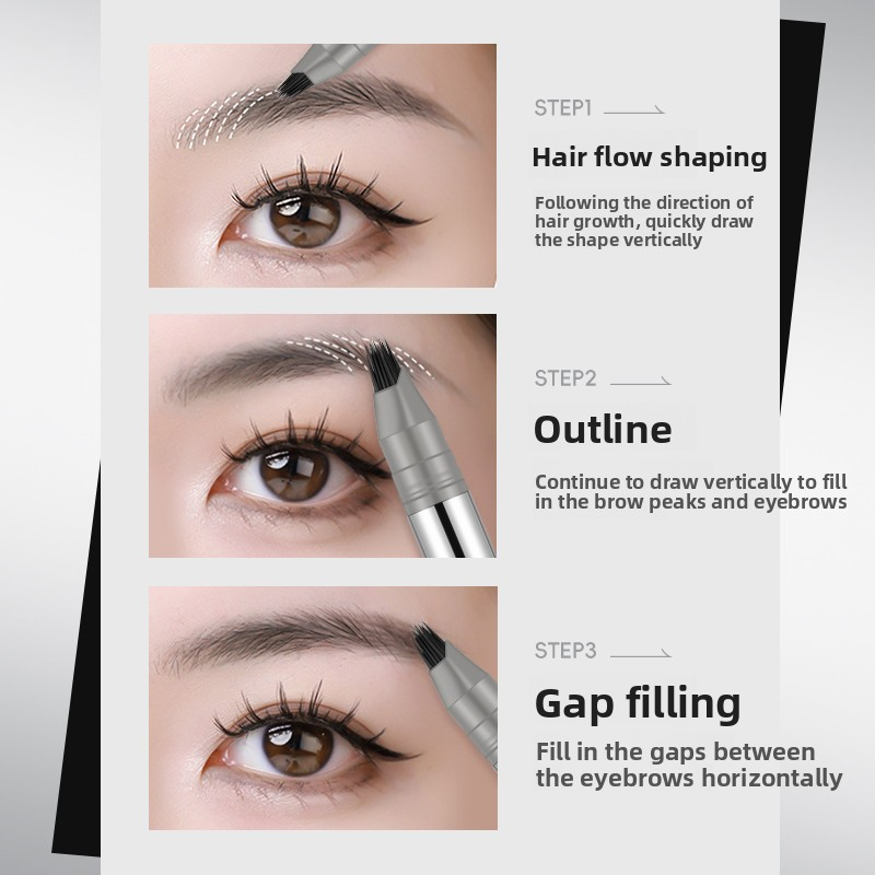 Eyebrow pencil with long-lasting waterproof distinct roots