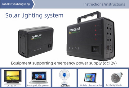 60W Solar Generator Kit, 120W Portable Power Station for Home, 220V AC Outlet Off-Grid Solar Power System with 4 LED Bulbs & USB Port, Backup Power for TV, Laptop, Phone Charging for Camping Emergency