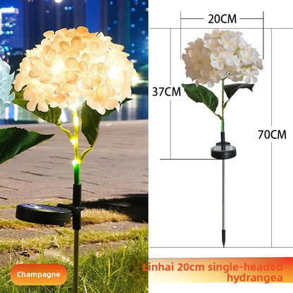 Solar Hydrangea Lantern, IP65 Waterproof, Auto On/Off at Dusk, 6-12H Lighting, 1-3㎡ Coverage, Stainless Steel, Outdoor Garden Decoration