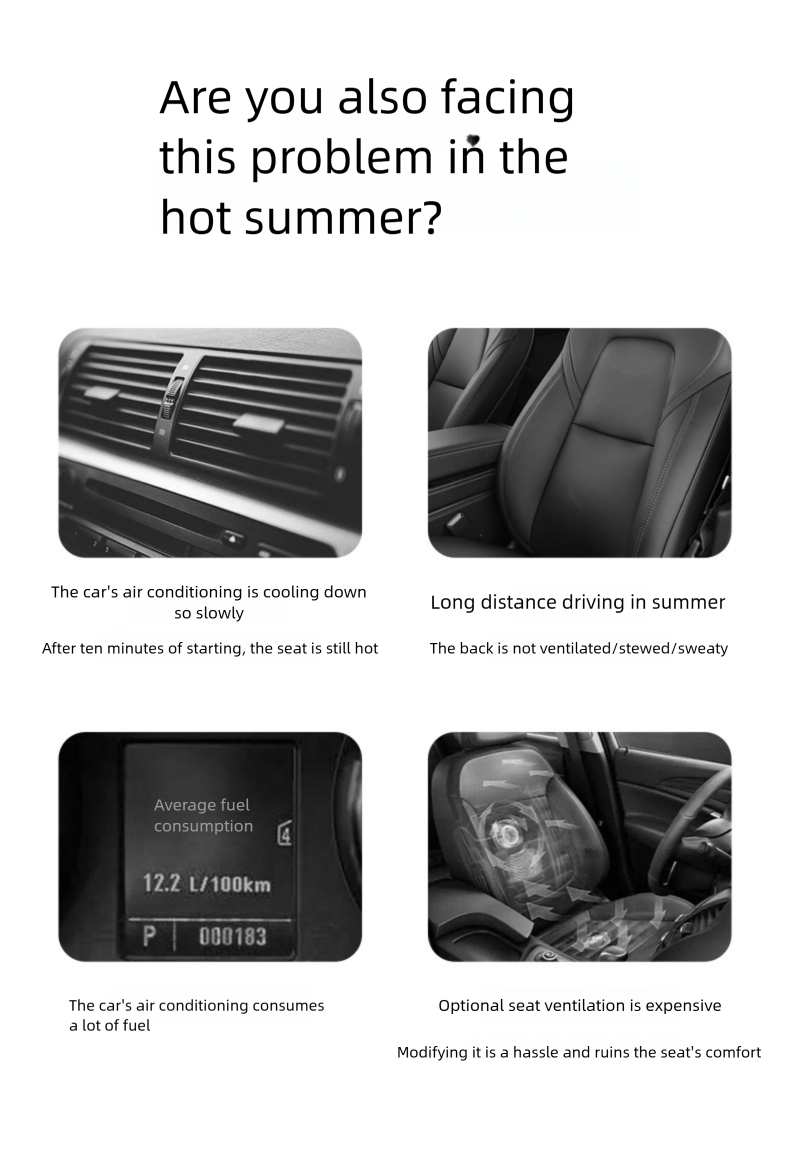 Upgraded Two Way Car Seat Fan, Bladeless Dual Turbo USB Rechargeable Battery vs Plug-in, 3 Speeds, Quiet Cooling for Driver, Backseat & Rear Passengers, Magic Sticker Mount, Portable for Car/RV/Truck, 3000mAh
