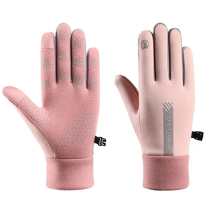 Winter Warm Fleece-Lined Touchscreen Gloves for Electric Bikes, Windproof Outdoor Cycling Gloves for Men and Women, Autumn and Winter Thermal Gloves