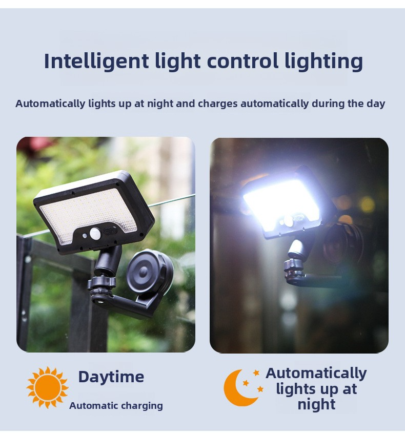 Solar Magnetic Light, Human Body Sensor, IP65 Waterproof, Super Bright, No-Drill Install, Outdoor Garden Wall Lamp