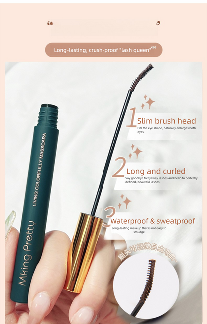 Color Mascara, Slim Brush for Extra Long & Curling Lashes, Waterproof & Sweat-Proof Formula, Smudge-Proof All-Day Wear vs Clumpy Mascara