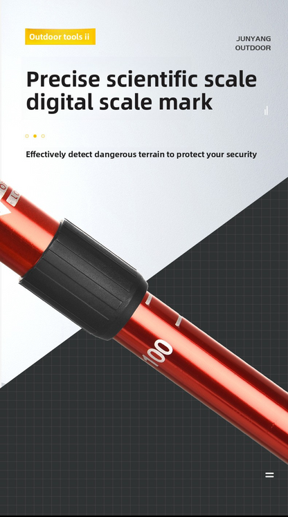 Aluminum alloy walking sticks, telescopic 3 sections, 320g, adjustable 135cm, T or straight handle, red – maximum stability!