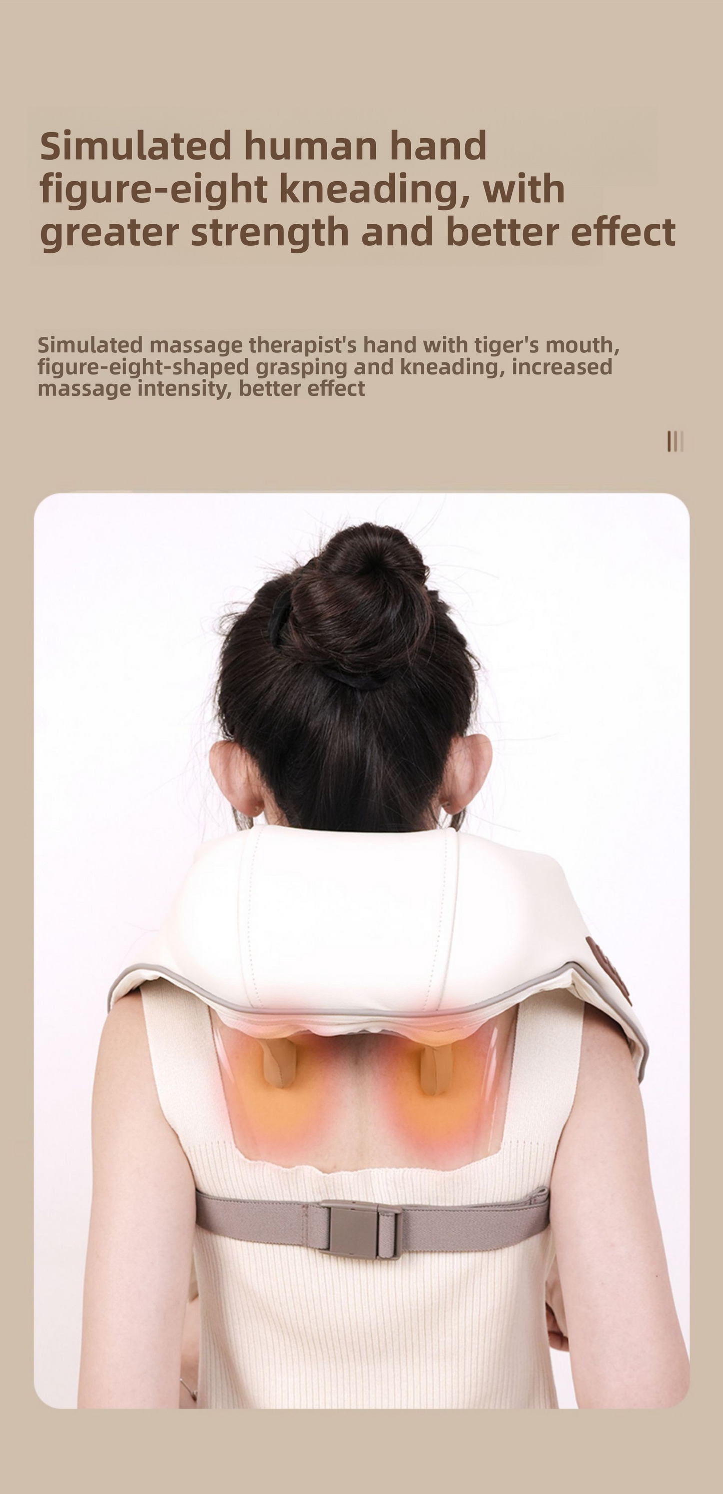 Neck and Shoulder Massage Pellet, with Friction and Heating, 6 Heads, 3 Speeds, Battery, YC-369C