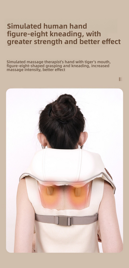 Neck and Shoulder Massage Pellet, with Friction and Heating, 6 Heads, 3 Speeds, Battery, YC-369C