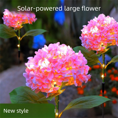 Solar Hydrangea Lantern, IP65 Waterproof, Auto On/Off at Dusk, 6-12H Lighting, 1-3㎡ Coverage, Stainless Steel, Outdoor Garden Decoration