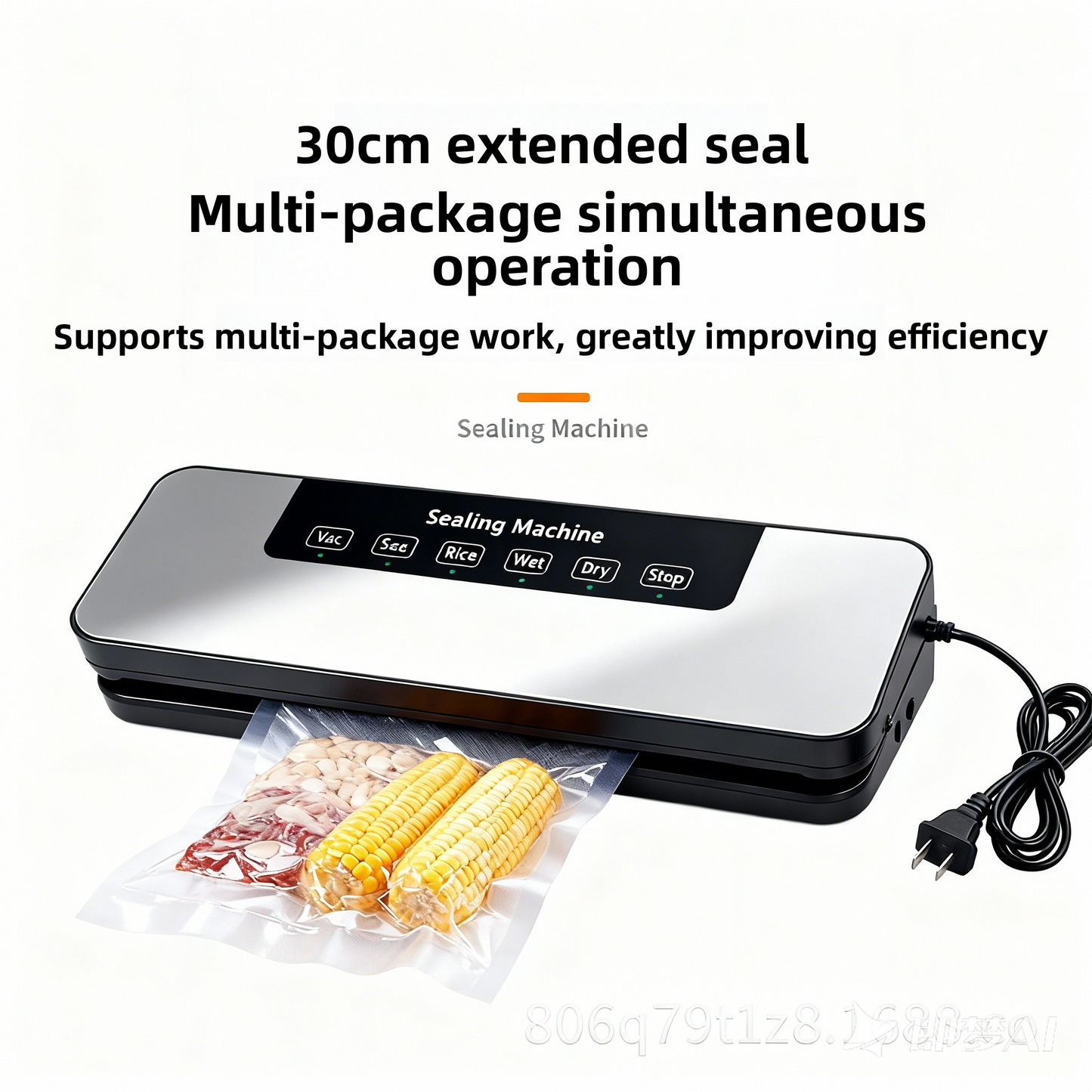 Automatic wet and dry vacuum sealer, 30 cm sealing width, 85 kPa vacuum, 120 W power, one-button operation, portable (35 x 11 x 5.5 cm) – Keeps food fresh 5 times longer!