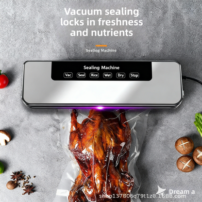 Automatic wet and dry vacuum sealer, 30 cm sealing width, 85 kPa vacuum, 120 W power, one-button operation, portable (35 x 11 x 5.5 cm) – Keeps food fresh 5 times longer!