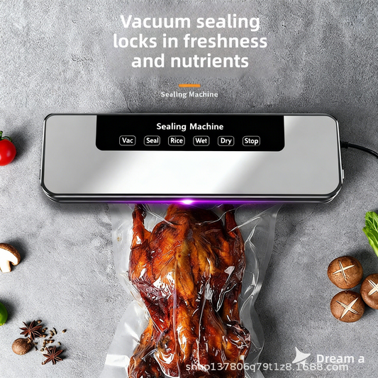 Automatic wet and dry vacuum sealer, 30 cm sealing width, 85 kPa vacuum, 120 W power, one-button operation, portable (35 x 11 x 5.5 cm) – Keeps food fresh 5 times longer!