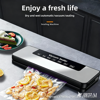 Automatic wet and dry vacuum sealer, 30 cm sealing width, 85 kPa vacuum, 120 W power, one-button operation, portable (35 x 11 x 5.5 cm) – Keeps food fresh 5 times longer!