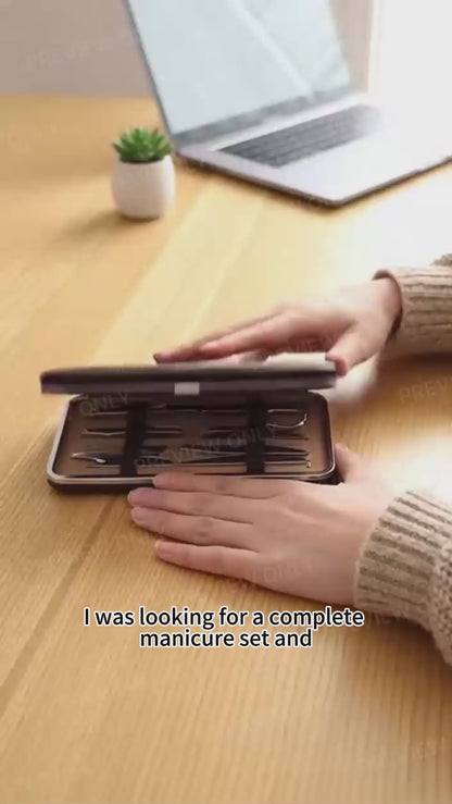 Unlock Salon-Perfect Nails, Your Ultimate 12-Piece Stainless Steel Manicure Set