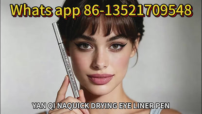 Waterproof Eyeliner Pen,YANQINA Cool Black Liquid Eyeliner,Smudge-Proof,Sweat-Resistant,Long-Lasting,Quick-Drying,Dark Black Pigment,Precision Felt Tip,1g Net,For Women & Girls Daily Makeup