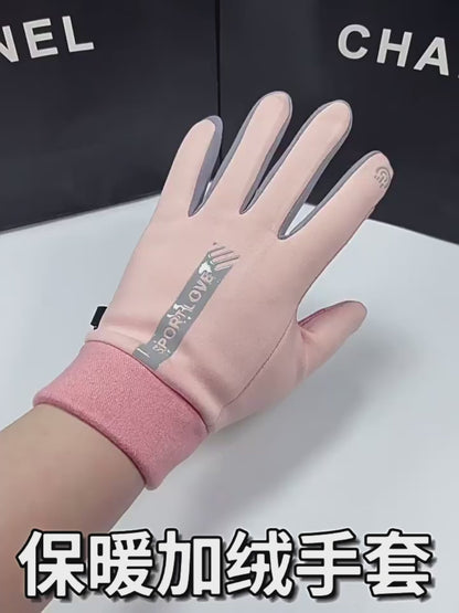 Winter Warm Fleece-Lined Touchscreen Gloves for Electric Bikes, Windproof Outdoor Cycling Gloves for Men and Women, Autumn and Winter Thermal Gloves