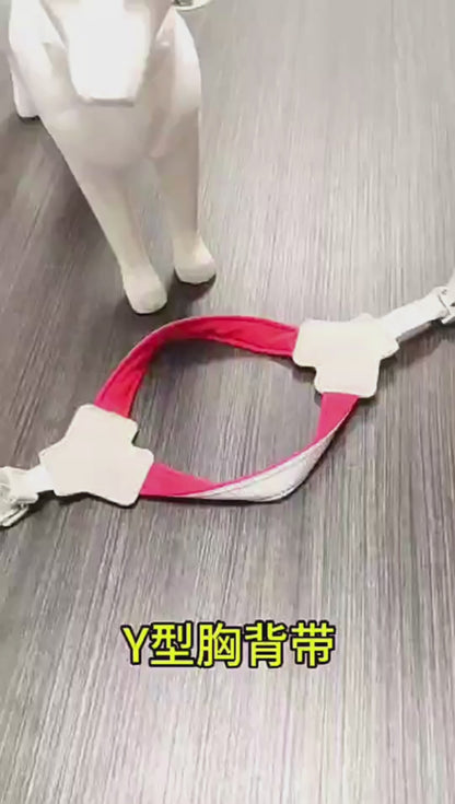 Y trapezoid hammer for dogs, adjustable, with reflectors, leash included, anti-leakage safety