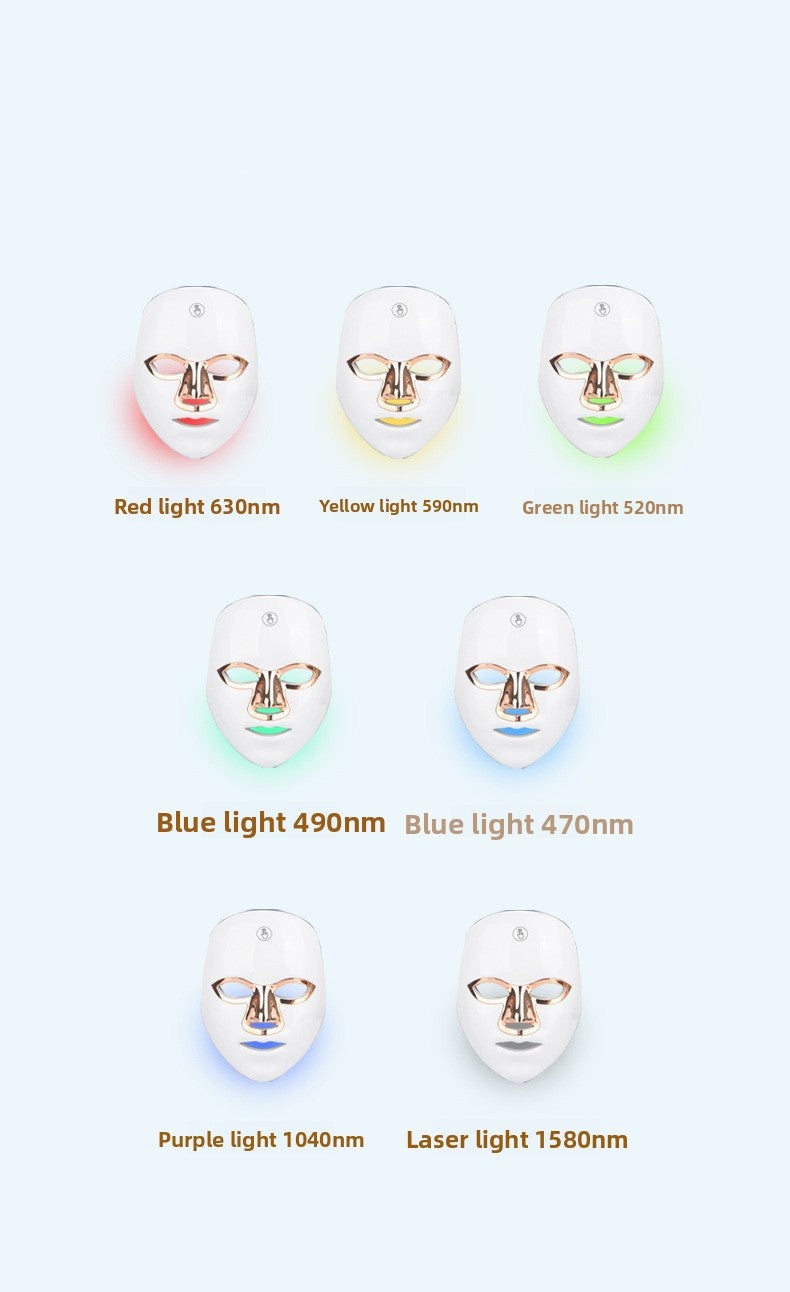 7-color LED face mask, rechargeable, touch, for skin care